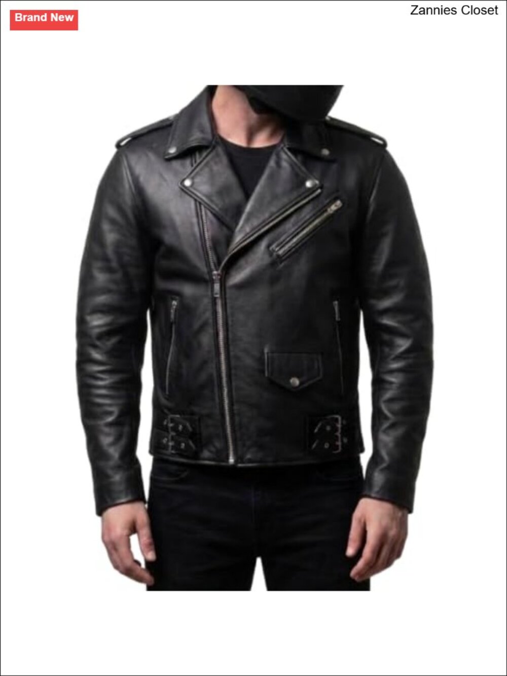 Genuine Leather Motorcycle Jacket with CE Armor Removable